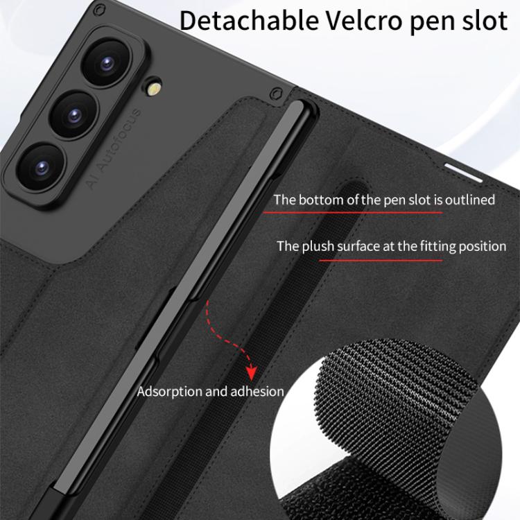 For Samsung Galaxy Z Fold7 5G GKK Integrated Armor Flip Leather Case with Pen Slot, Stylus Not Included