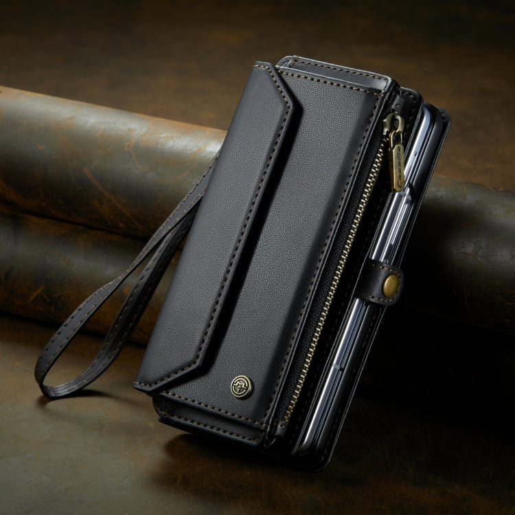 For Samsung Galaxy Z Fold5 CaseMe C36 Card Slots Zipper Wallet RFID Anti-theft Leather Phone Case
