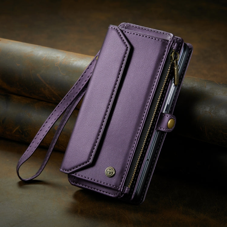 For Samsung Galaxy Z Fold5 CaseMe C36 Card Slots Zipper Wallet RFID Anti-theft Leather Phone Case