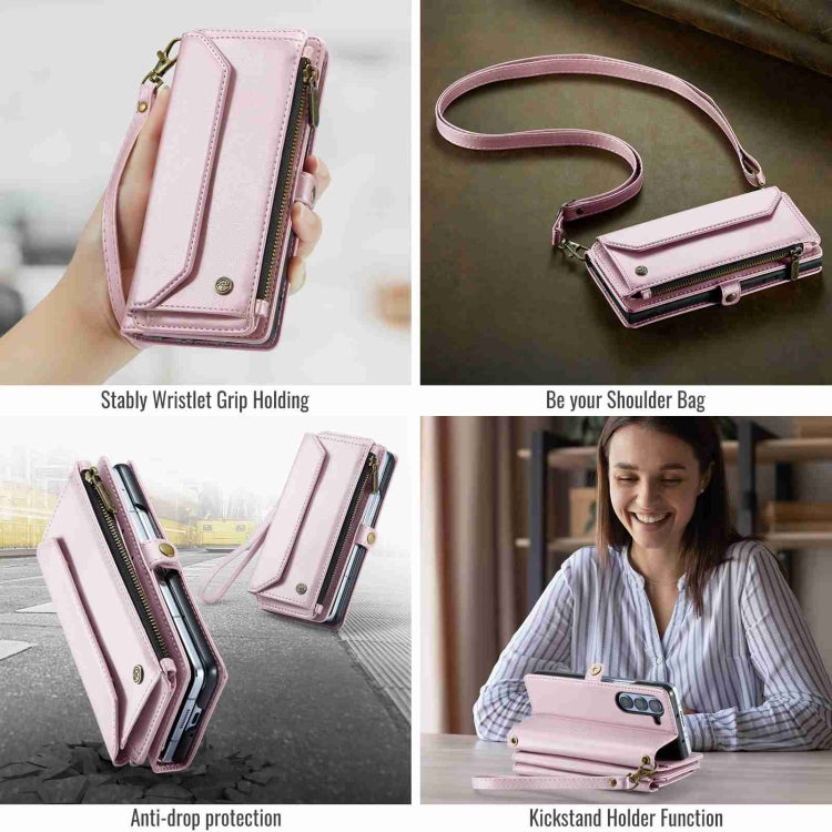 For Samsung Galaxy Z Fold5 CaseMe C36 Card Slots Zipper Wallet RFID Anti-theft Leather Phone Case