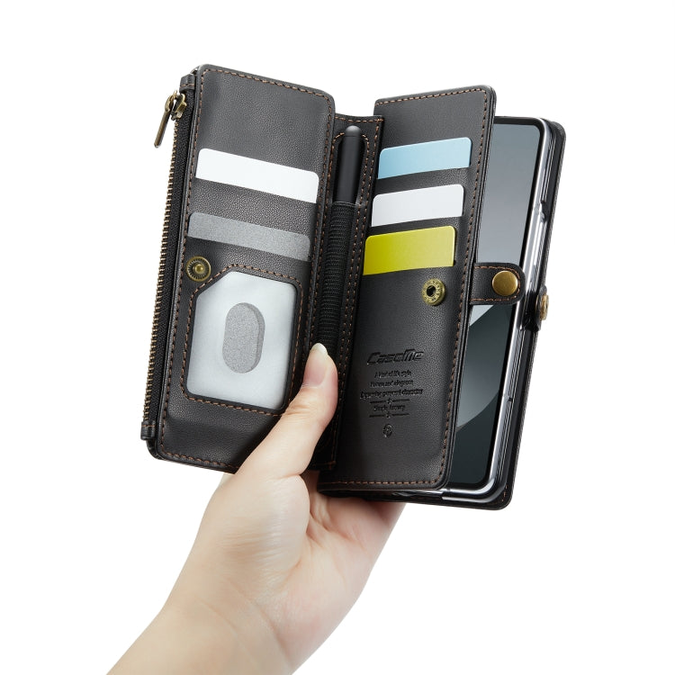 For Samsung Galaxy Z Fold6 5G CaseMe C36 Card Slots Zipper Wallet RFID Anti-theft Leather Phone Case