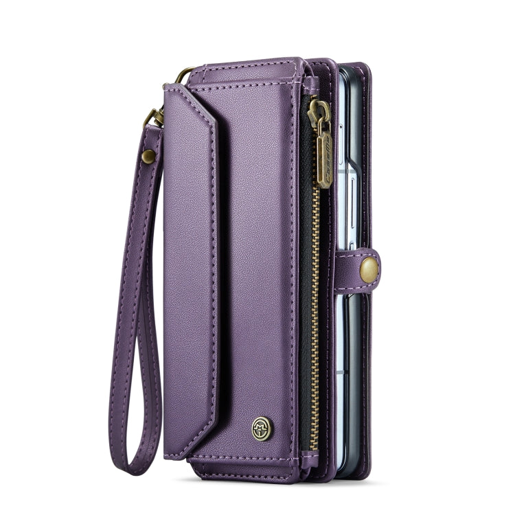 For Samsung Galaxy Z Fold6 5G CaseMe C36 Card Slots Zipper Wallet RFID Anti-theft Leather Phone Case