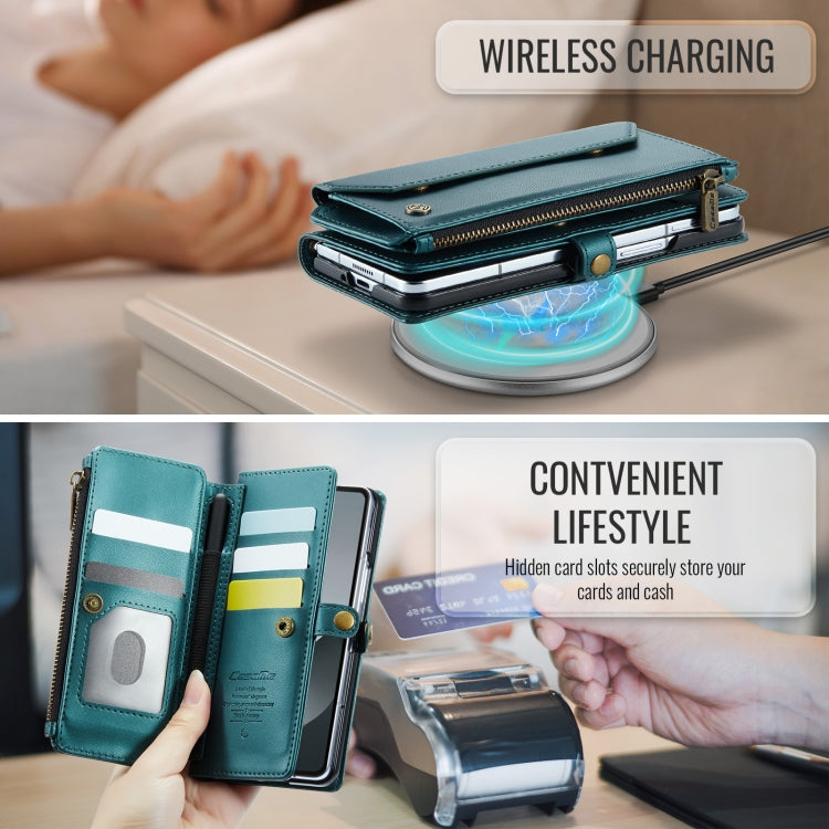 For Samsung Galaxy Z Fold6 5G CaseMe C36 Card Slots Zipper Wallet RFID Anti-theft Leather Phone Case