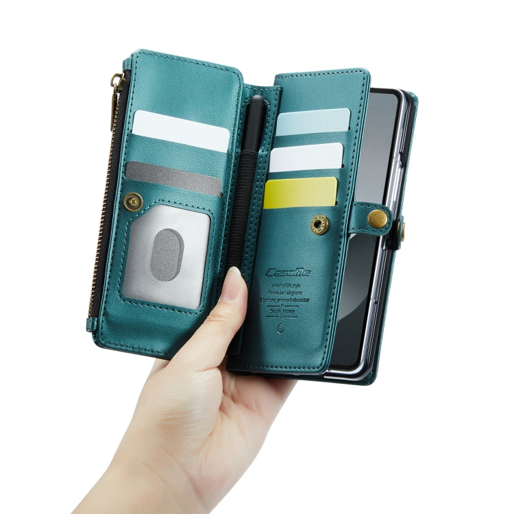 For Samsung Galaxy Z Fold6 5G CaseMe C36 Card Slots Zipper Wallet RFID Anti-theft Leather Phone Case