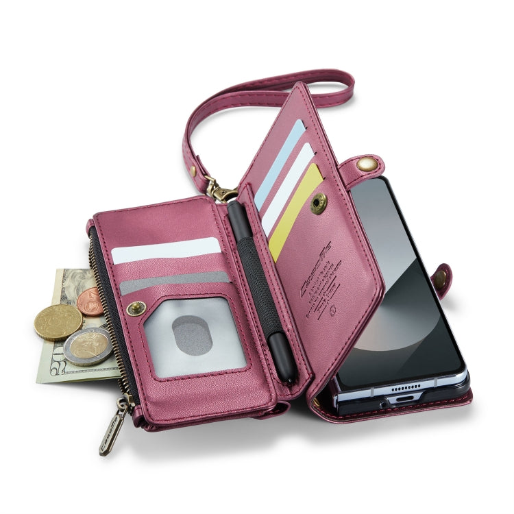 For Samsung Galaxy Z Fold6 5G CaseMe C36 Card Slots Zipper Wallet RFID Anti-theft Leather Phone Case