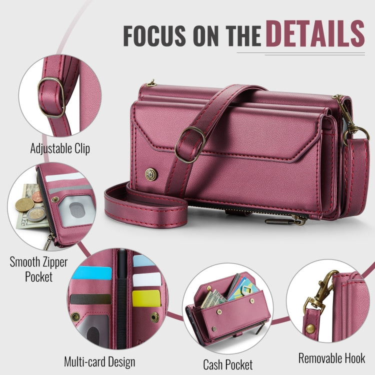 For Samsung Galaxy Z Fold6 5G CaseMe C36 Card Slots Zipper Wallet RFID Anti-theft Leather Phone Case