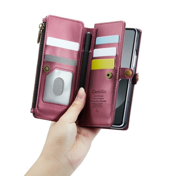 For Samsung Galaxy Z Fold6 5G CaseMe C36 Card Slots Zipper Wallet RFID Anti-theft Leather Phone Case