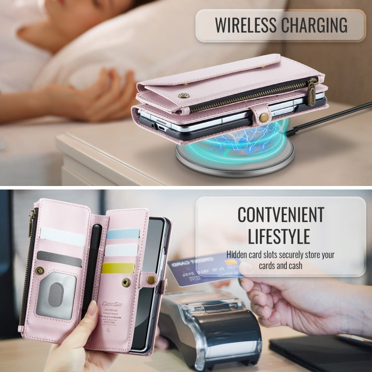 For Samsung Galaxy Z Fold6 5G CaseMe C36 Card Slots Zipper Wallet RFID Anti-theft Leather Phone Case