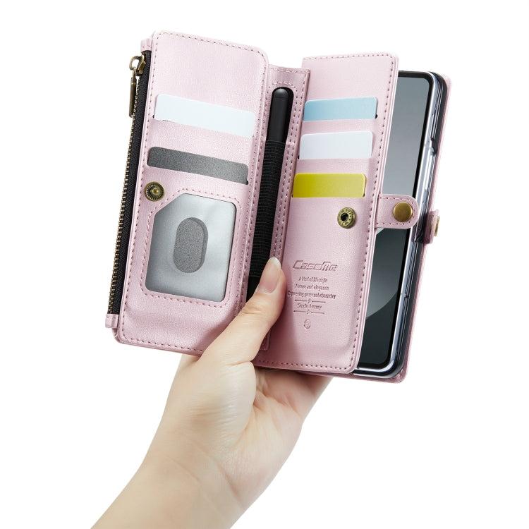 For Samsung Galaxy Z Fold6 5G CaseMe C36 Card Slots Zipper Wallet RFID Anti-theft Leather Phone Case
