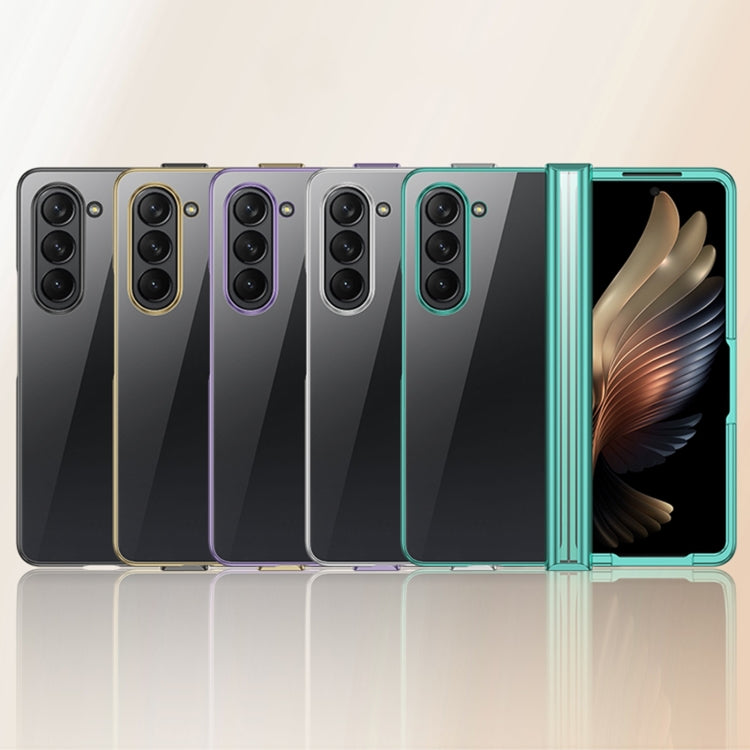 For Samsung Galaxy Z Fold6 Three Parts 6D Electroplating PC Shockproof Phone Case