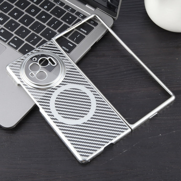 For vivo X Fold3 6D Plated Carbon Fiber Clear Magsafe PC Phone Case