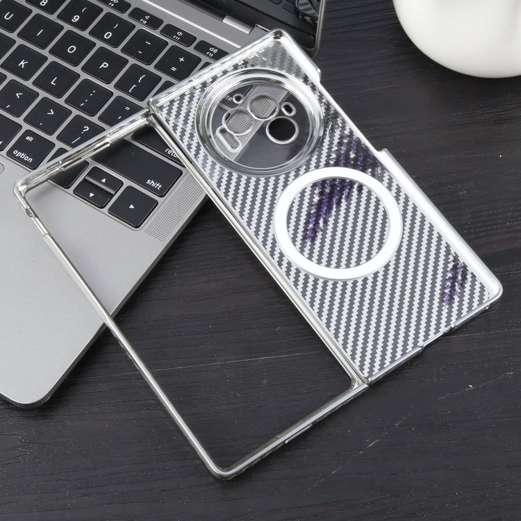 For vivo X Fold3 6D Plated Carbon Fiber Clear Magsafe PC Phone Case