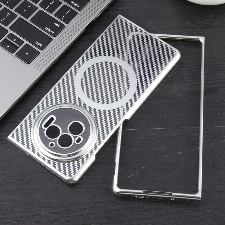 For vivo X Fold3 6D Plated Carbon Fiber Clear Magsafe PC Phone Case