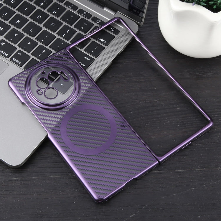 For vivo X Fold3 6D Plated Carbon Fiber Clear Magsafe PC Phone Case