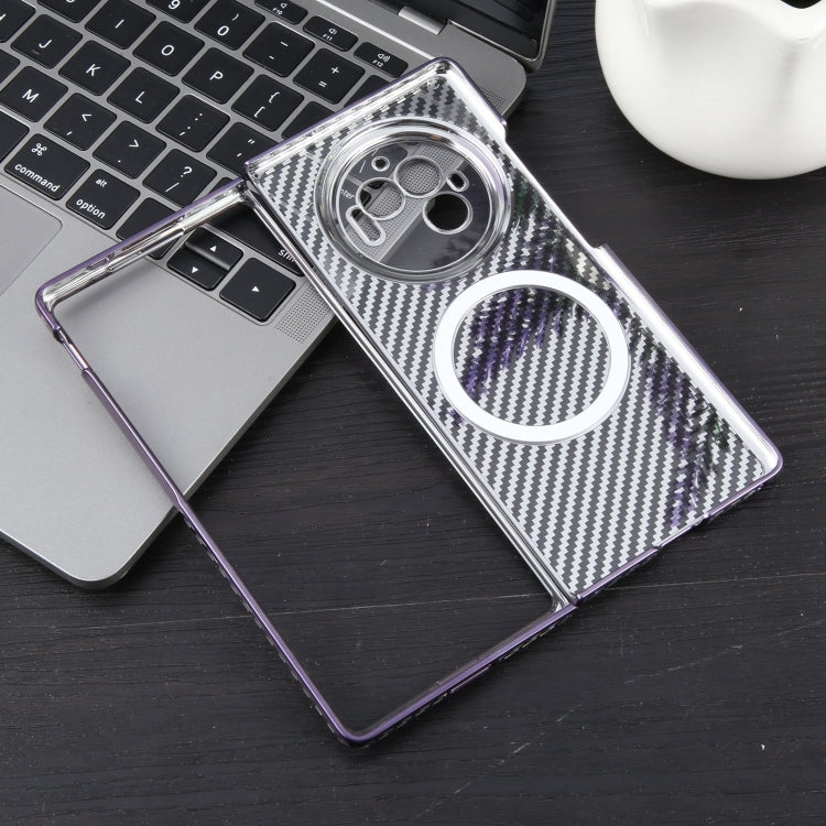For vivo X Fold3 6D Plated Carbon Fiber Clear Magsafe PC Phone Case