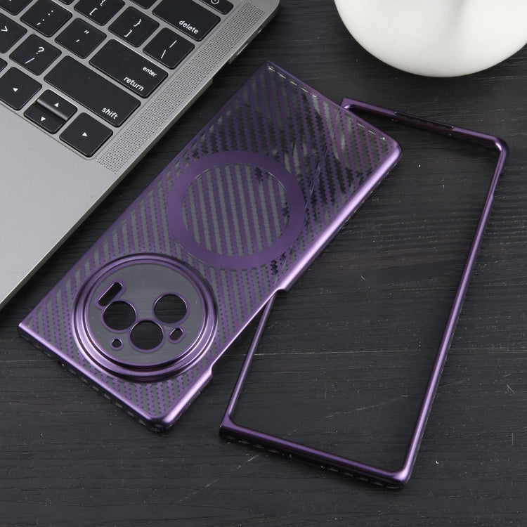 For vivo X Fold3 6D Plated Carbon Fiber Clear Magsafe PC Phone Case