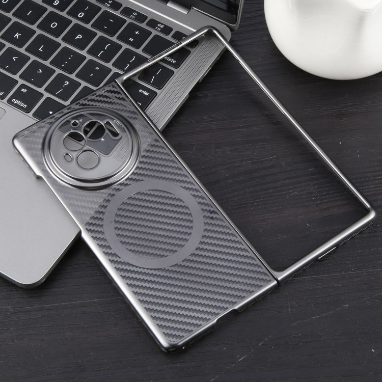 For vivo X Fold3 6D Plated Carbon Fiber Clear Magsafe PC Phone Case