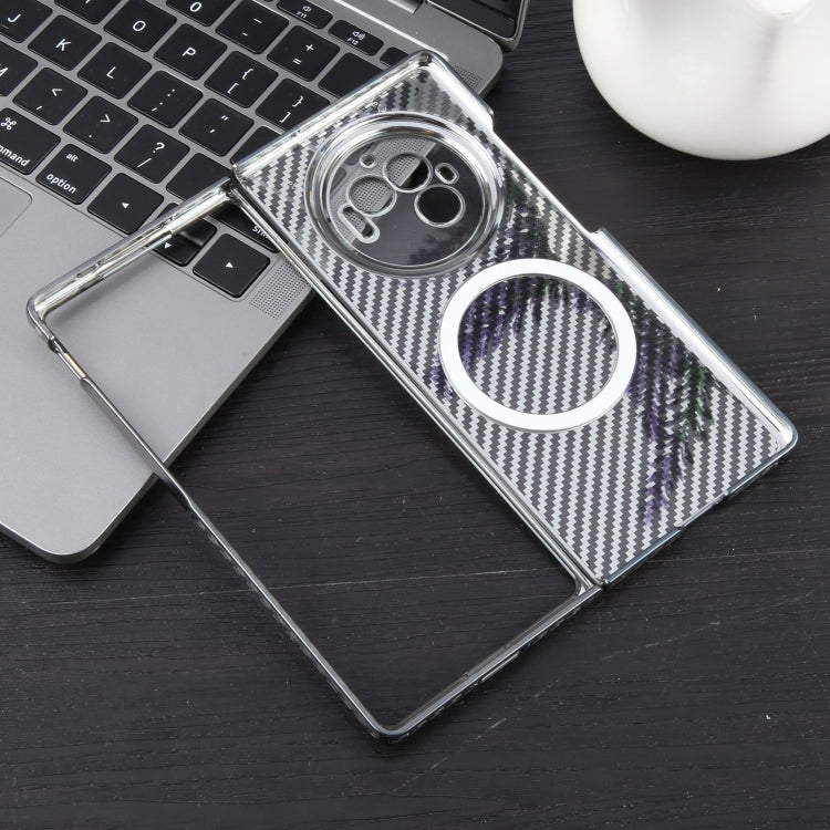 For vivo X Fold3 6D Plated Carbon Fiber Clear Magsafe PC Phone Case