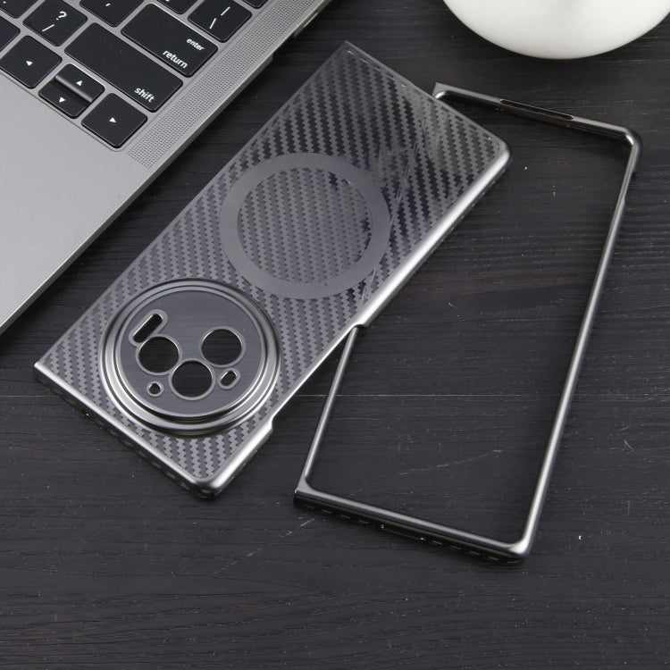 For vivo X Fold3 6D Plated Carbon Fiber Clear Magsafe PC Phone Case