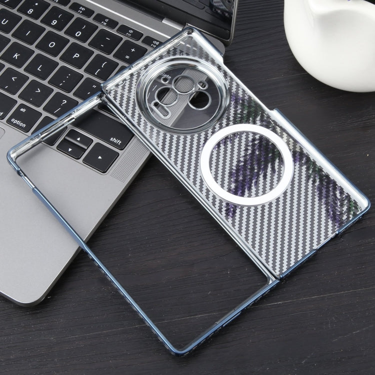 For vivo X Fold3 6D Plated Carbon Fiber Clear Magsafe PC Phone Case