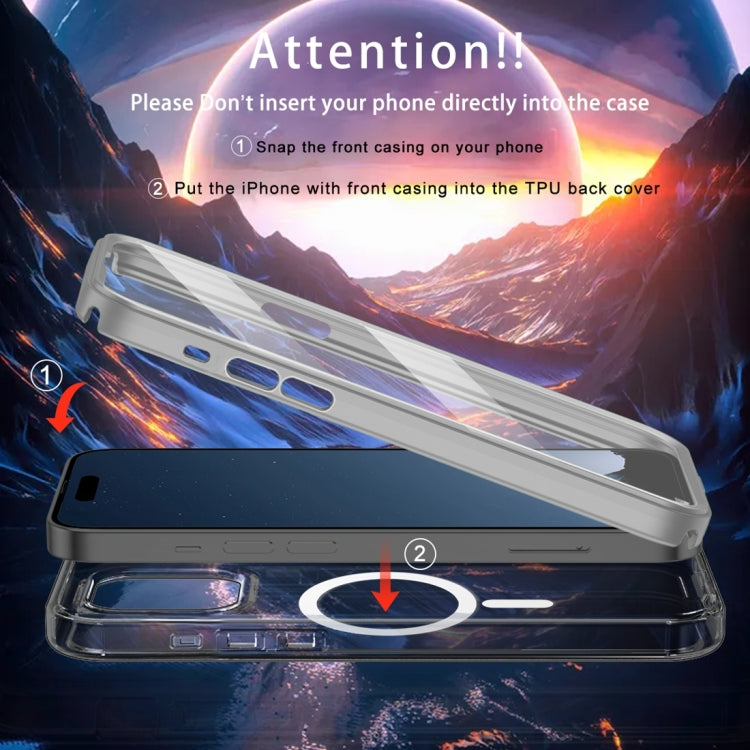 For iPhone 15 Pro Max Colorful MagSafe Magnetic PC Hybrid TPU Phone Case