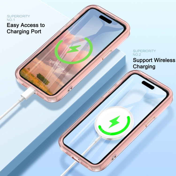 For iPhone 15 Pro Colorful MagSafe Magnetic PC Hybrid TPU Phone Case