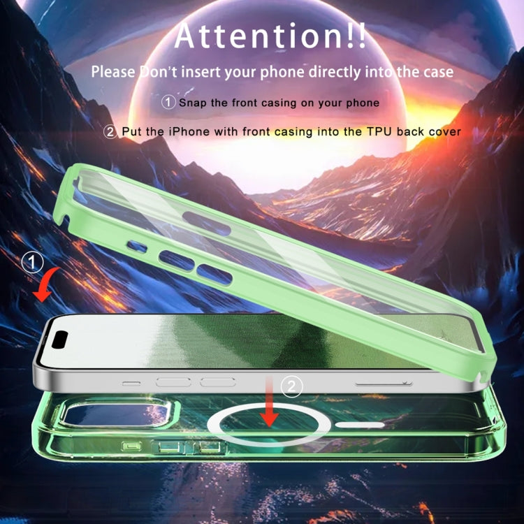 For iPhone 15 Pro Colorful MagSafe Magnetic PC Hybrid TPU Phone Case
