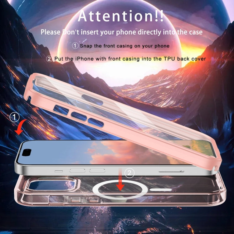 For iPhone 15 Colorful MagSafe Magnetic PC Hybrid TPU Phone Case