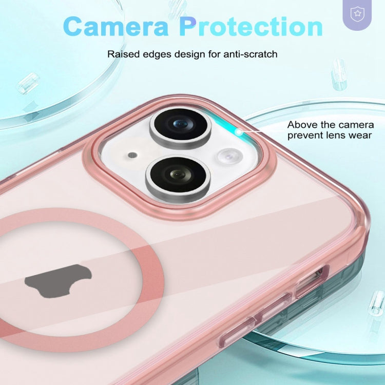 For iPhone 15 Colorful MagSafe Magnetic PC Hybrid TPU Phone Case