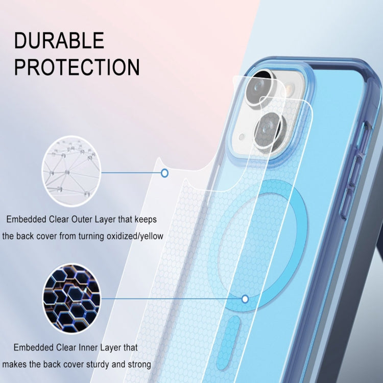 For iPhone 15 Colorful MagSafe Magnetic PC Hybrid TPU Phone Case