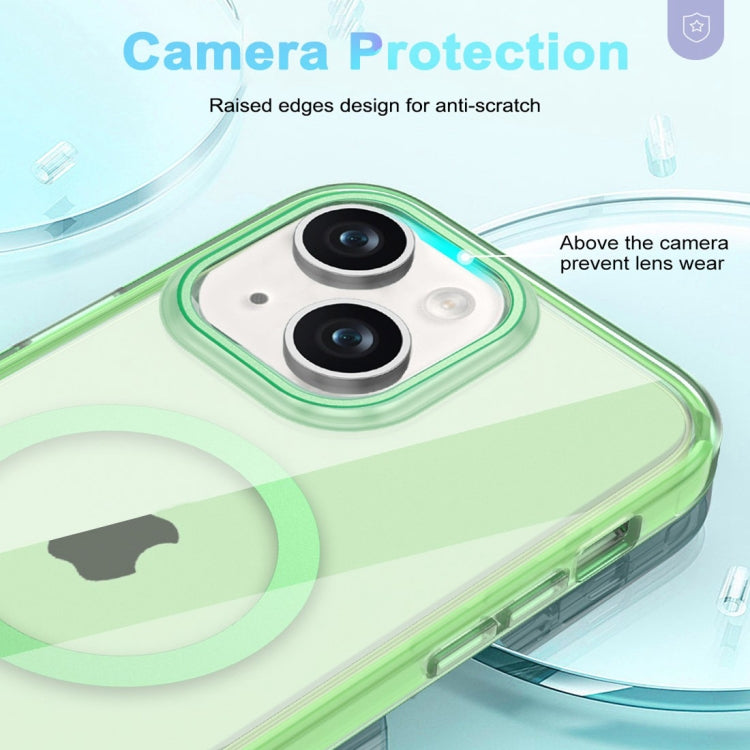 For iPhone 15 Colorful MagSafe Magnetic PC Hybrid TPU Phone Case