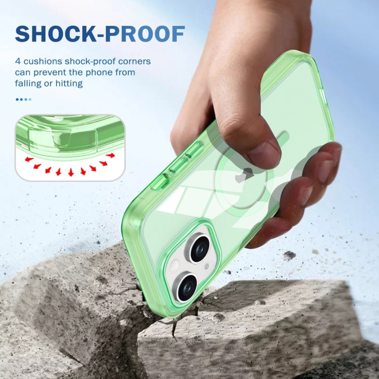 For iPhone 15 Colorful MagSafe Magnetic PC Hybrid TPU Phone Case