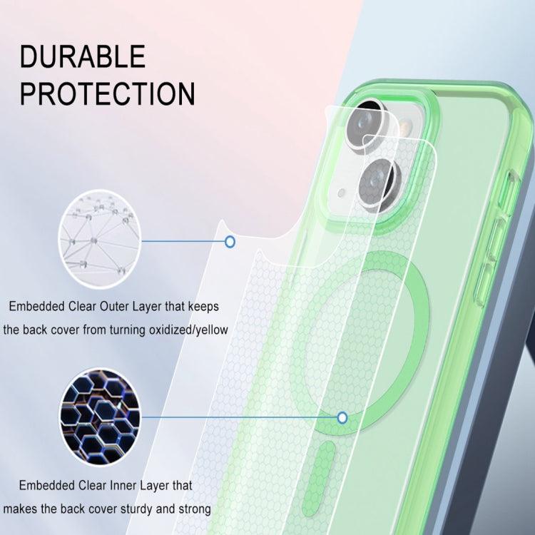 For iPhone 15 Colorful MagSafe Magnetic PC Hybrid TPU Phone Case