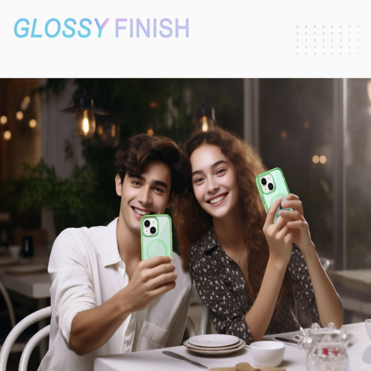 For iPhone 15 Colorful MagSafe Magnetic PC Hybrid TPU Phone Case