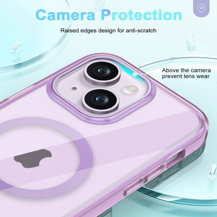 For iPhone 15 Colorful MagSafe Magnetic PC Hybrid TPU Phone Case
