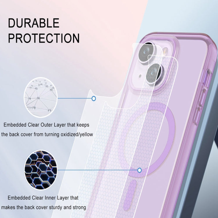For iPhone 15 Colorful MagSafe Magnetic PC Hybrid TPU Phone Case