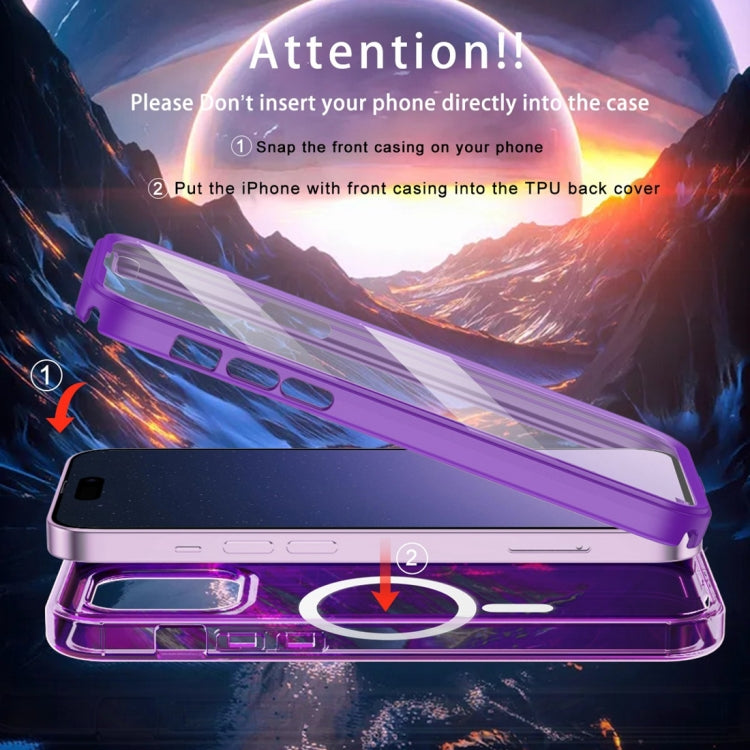 For iPhone 15 Colorful MagSafe Magnetic PC Hybrid TPU Phone Case