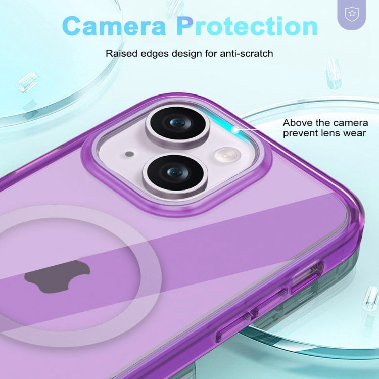 For iPhone 15 Colorful MagSafe Magnetic PC Hybrid TPU Phone Case