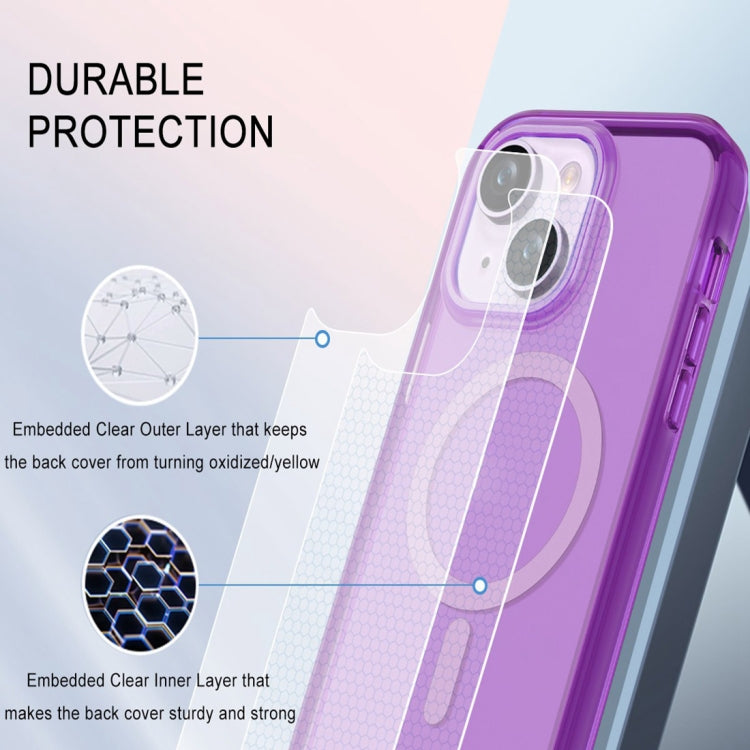For iPhone 15 Colorful MagSafe Magnetic PC Hybrid TPU Phone Case