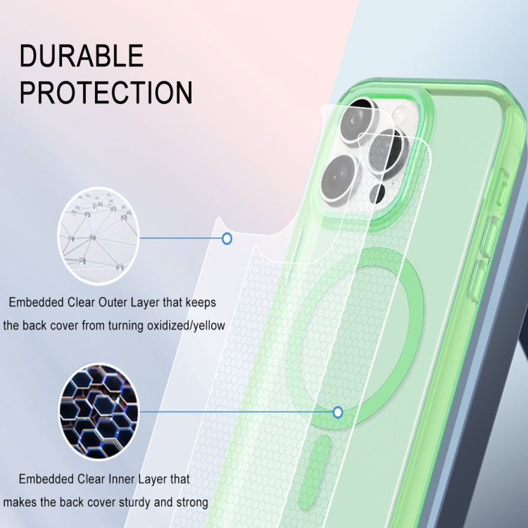 For iPhone 14 Pro Max Colorful MagSafe Magnetic PC Hybrid TPU Phone Case
