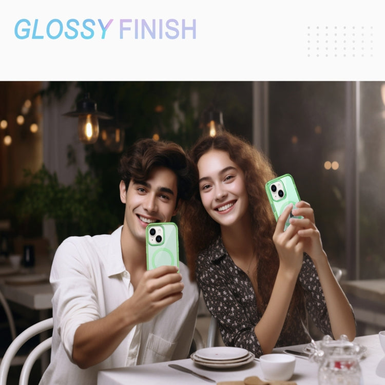 For iPhone 14 Plus Colorful MagSafe Magnetic PC Hybrid TPU Phone Case
