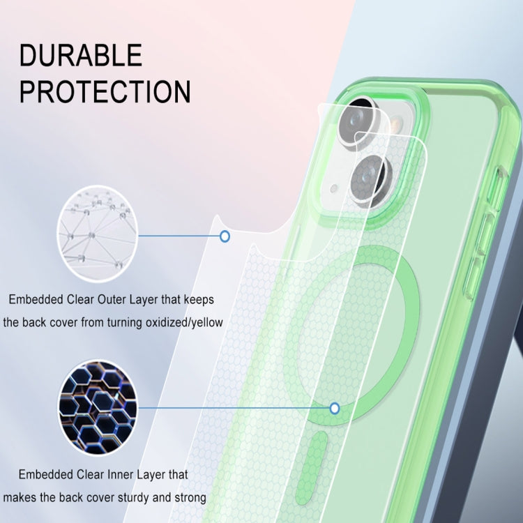 For iPhone 14 Colorful MagSafe Magnetic PC Hybrid TPU Phone Case