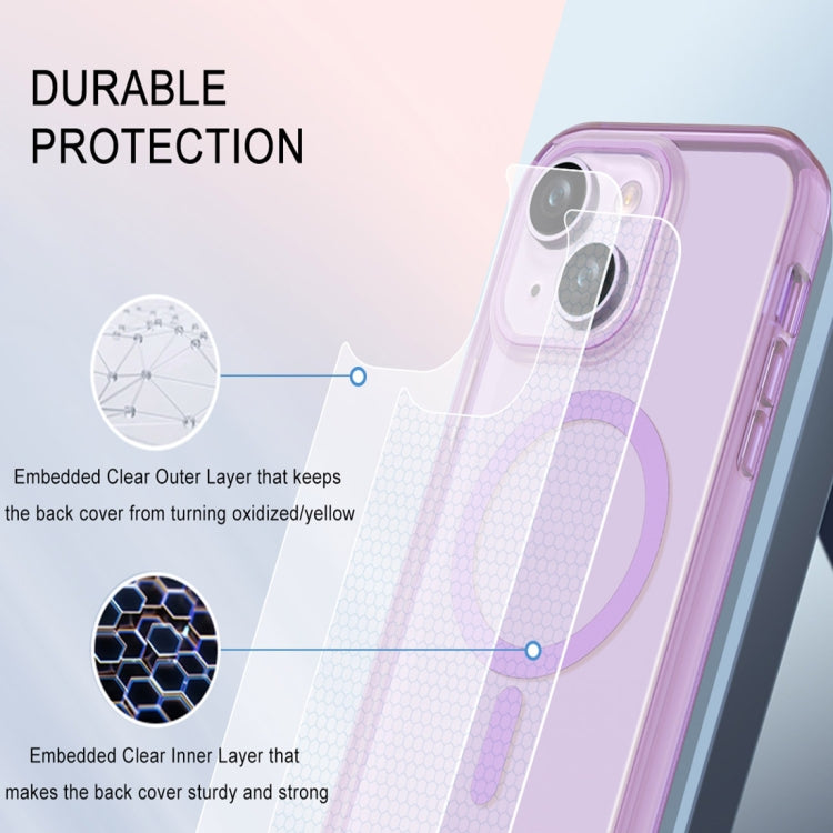 For iPhone 14 Colorful MagSafe Magnetic PC Hybrid TPU Phone Case