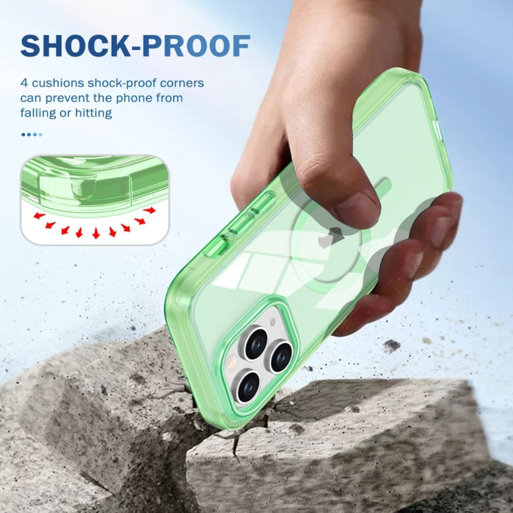 For iPhone 11 Pro Max Colorful MagSafe Magnetic PC Hybrid TPU Phone Case