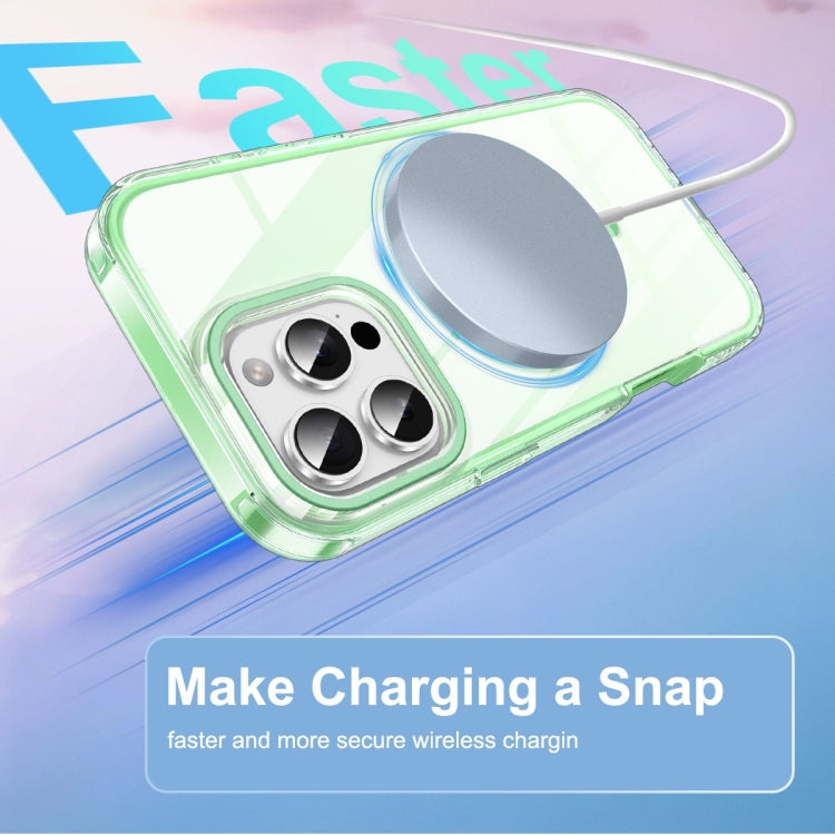 For iPhone 16 Pro Max Colorful MagSafe Magnetic PC Hybrid TPU Phone Case