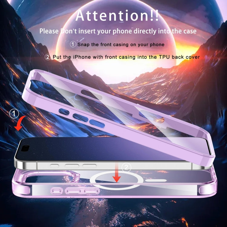 For iPhone 16 Pro Max Colorful MagSafe Magnetic PC Hybrid TPU Phone Case