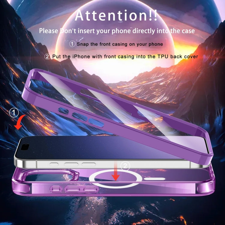 For iPhone 16 Pro Max Colorful MagSafe Magnetic PC Hybrid TPU Phone Case