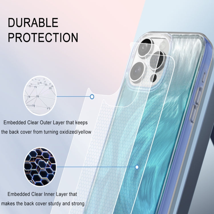 For iPhone 15 Pro Max IMD Gradient Feather PC Hybrid TPU Phone Case