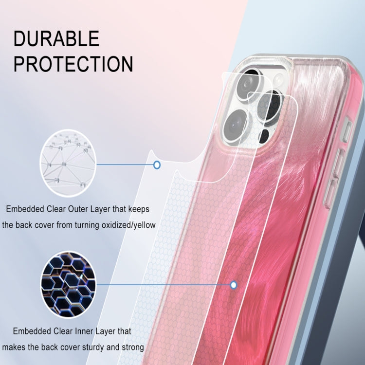 For iPhone 15 Pro Max IMD Gradient Feather PC Hybrid TPU Phone Case