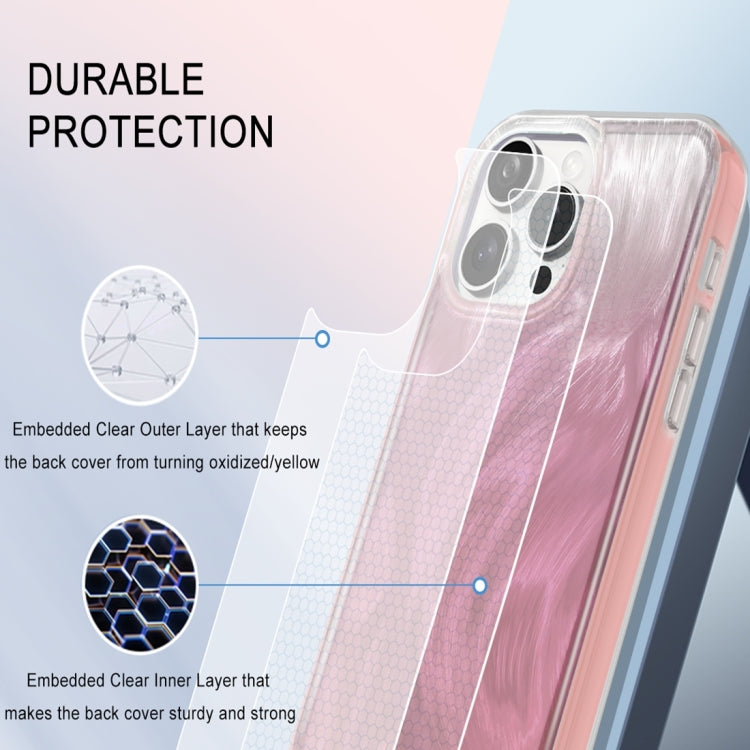 For iPhone 15 Pro Max IMD Gradient Feather PC Hybrid TPU Phone Case
